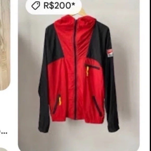 Marlboro Red and Black Windbreaker Jacket Lightweight Outdoor Essential